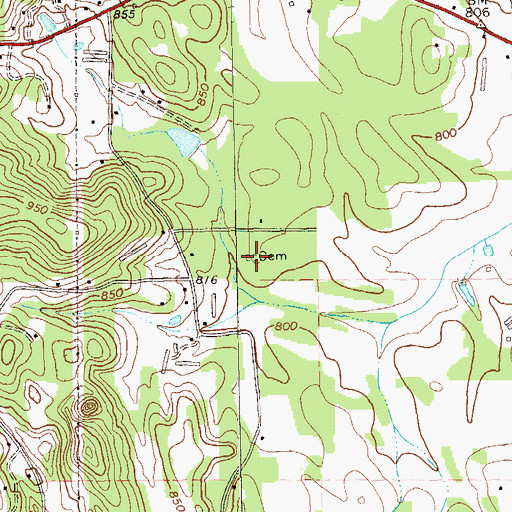 Topographic Map of Cooper Cemetery, GA