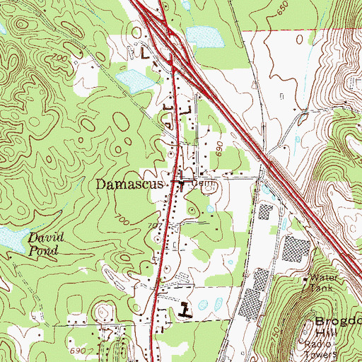 Topographic Map of Damascus Baptist Church, GA