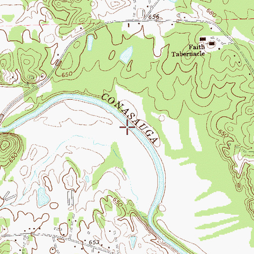 Topographic Map of Fite Bend, GA