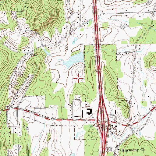 Topographic Map of Gordon Central High School, GA