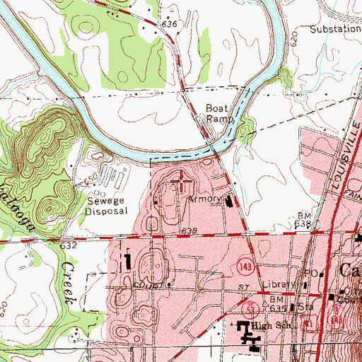 Topographic Map of Gordon County Health Center, GA