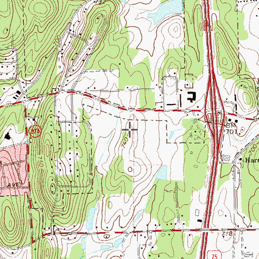 Topographic Map of Gordon Hospital, GA