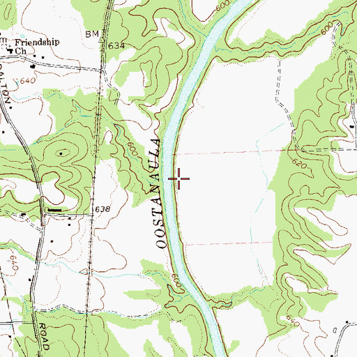 Topographic Map of Hunt Bend, GA