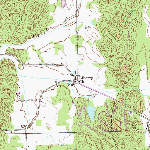 Topographic Map of Liberty School (historical), GA