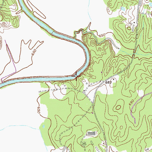 Topographic Map of Nesbit Ferry (historical), GA
