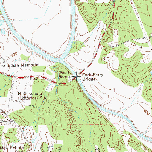 Topographic Map of Newtown Ferry (historical), GA