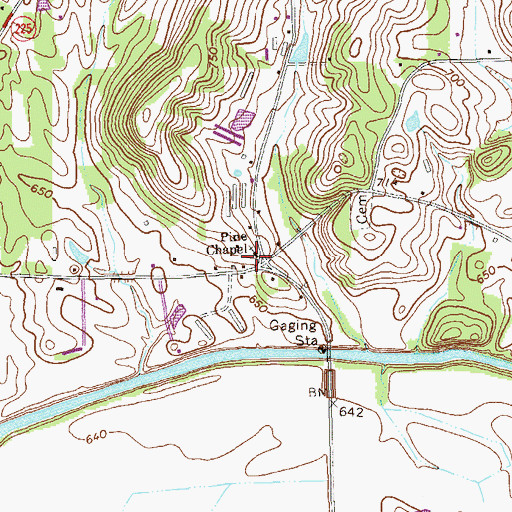 Topographic Map of Pine Chapel School (historical), GA
