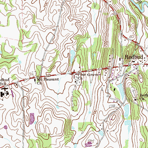 Topographic Map of Pine Grove School (historical), GA