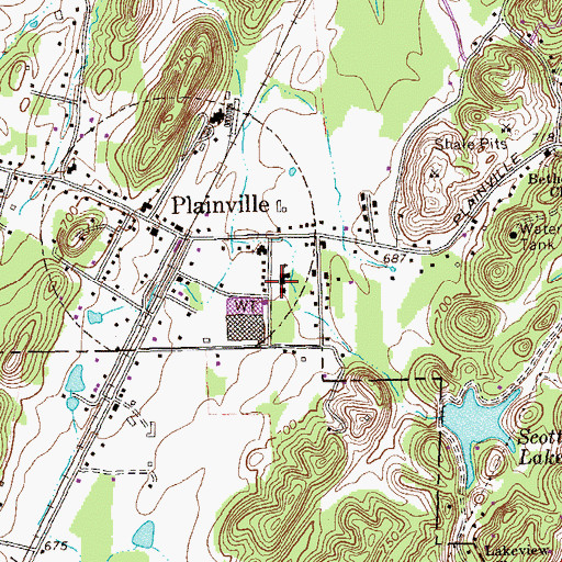 Topographic Map of Plainville Consolidated School (historical), GA