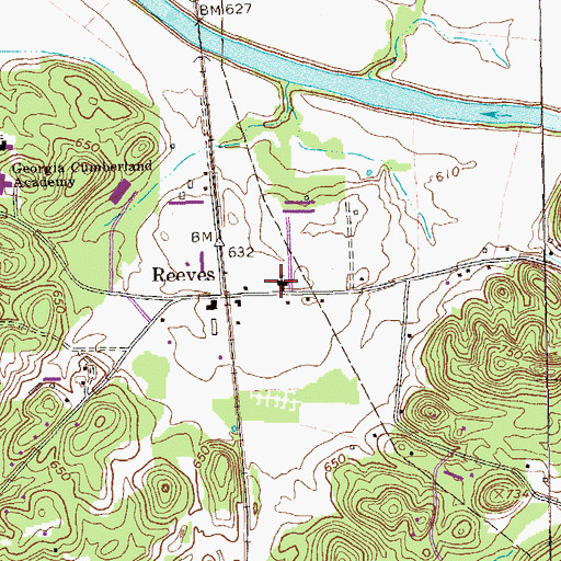 Topographic Map of Reeves Baptist Church, GA