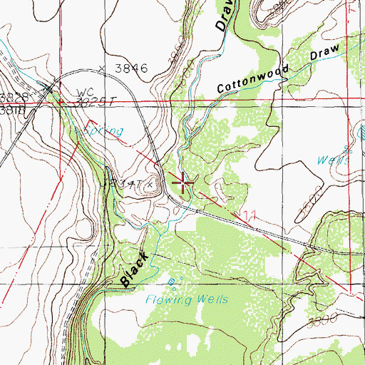 Topographic Map of Cottonwood Draw, AZ