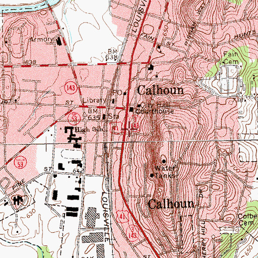 Topographic Map of Saint James Espiscopal Church (historical), GA