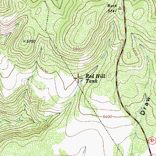 Topographic Map of Red Hill Tank, AZ