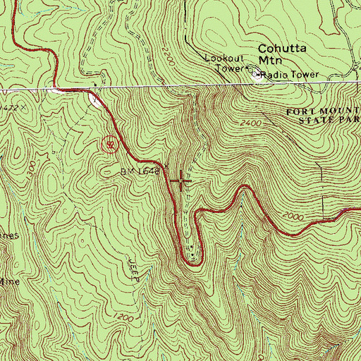 Topographic Map of Bramlet Mine, GA