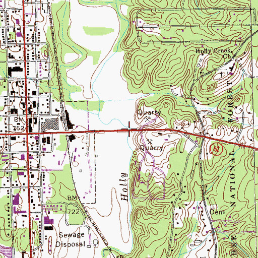 Topographic Map of C W Bradley Bridge, GA