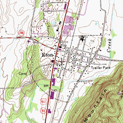 Topographic Map of Eton Baptist Church, GA