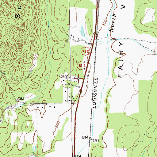 Topographic Map of Fairy Valley Church, GA
