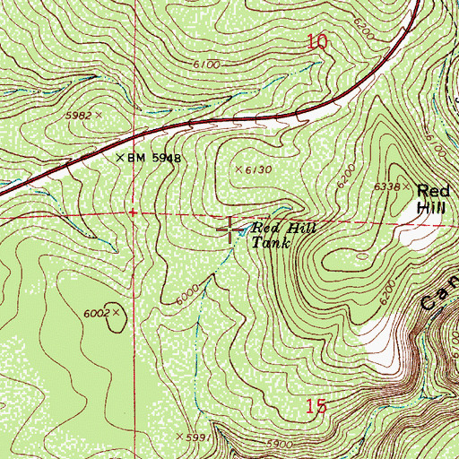 Topographic Map of Red Hill Tank, AZ