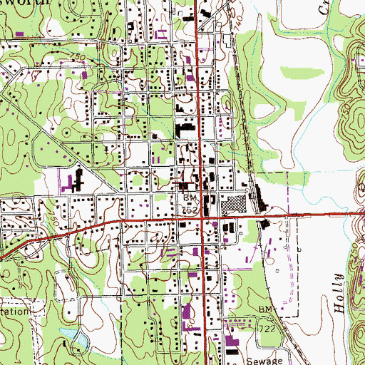Topographic Map of First Baptist Church of Chatsworth, GA