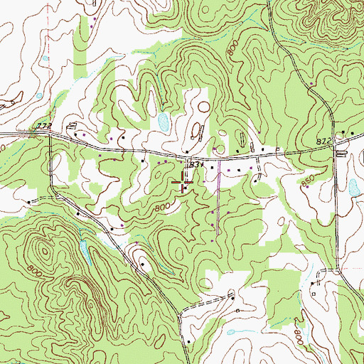 Topographic Map of Mount Moriah Church, GA