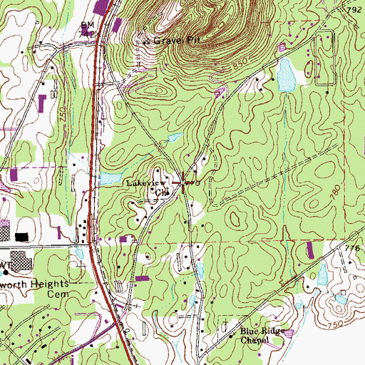 Topographic Map of Oran, GA