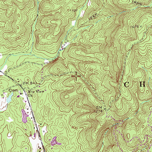 Topographic Map of Pickering Mine, GA