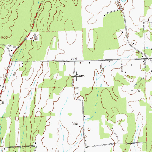Topographic Map of Ridley Cemetery, GA
