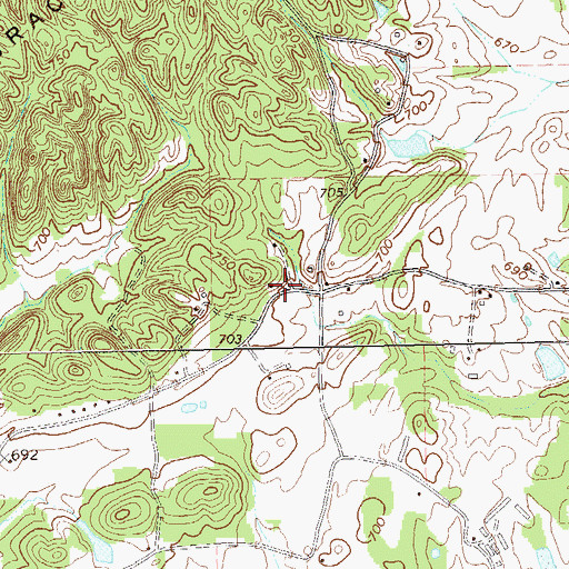Topographic Map of Union Grove School (historical), GA