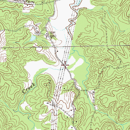 Topographic Map of Archibald Holland Bridge, GA