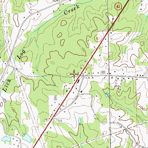 Topographic Map of Cross Roads Church, GA
