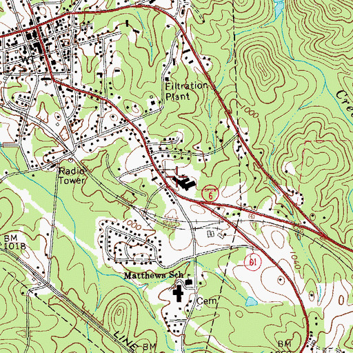 Topographic Map of Dallas Elementary School, GA