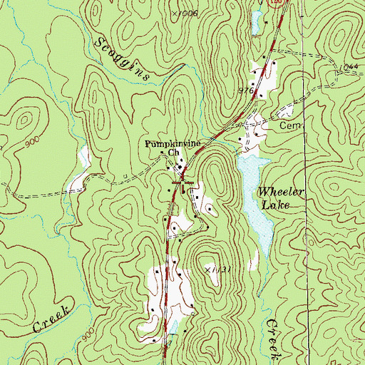 Topographic Map of Gann Cemetery, GA
