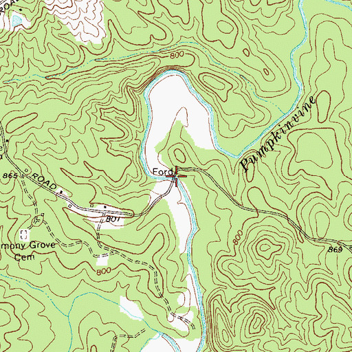 Topographic Map of George H McMillan Bridge, GA