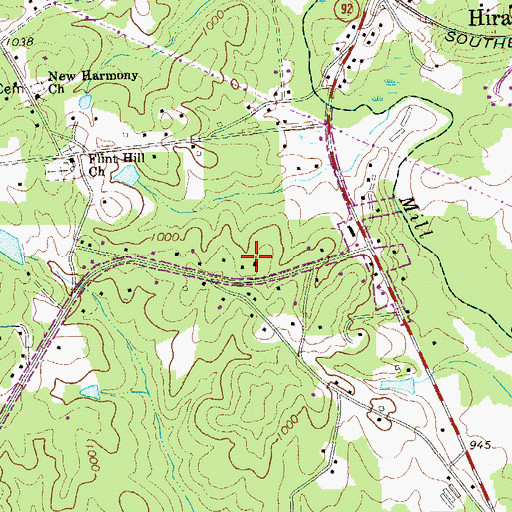 Topographic Map of Hiram Church, GA