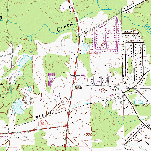Topographic Map of Maranatha Church, GA