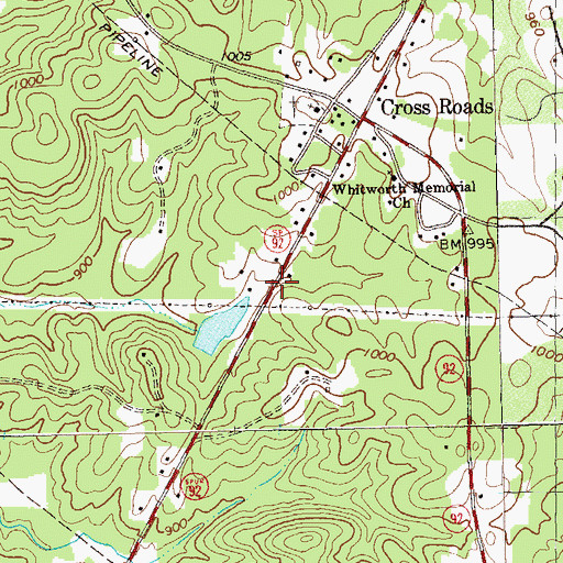 Topographic Map of Pathway Church, GA