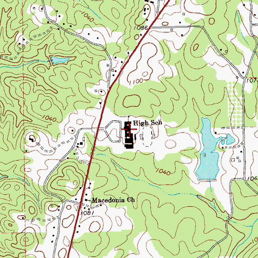 Topographic Map of Paulding County High School, GA