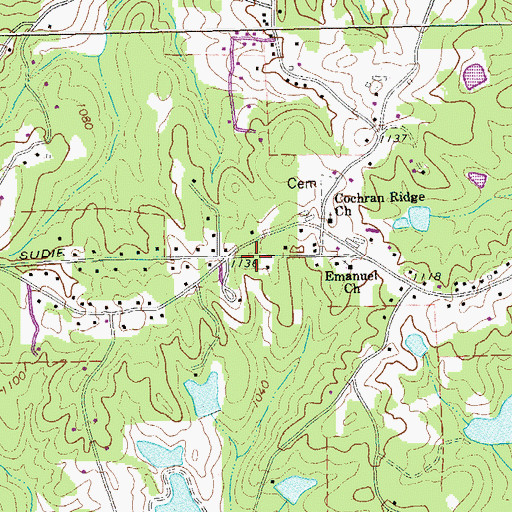 Topographic Map of Seventh Day Church, GA