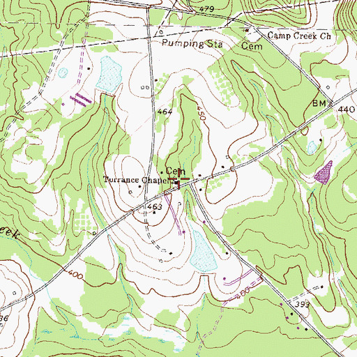 Topographic Map of Torrance Chapel School (historical), GA