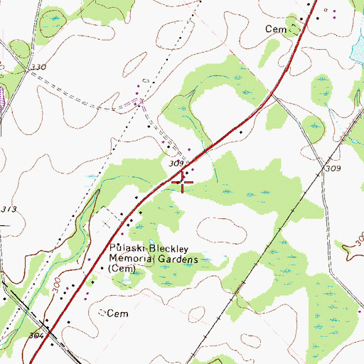 Topographic Map of Free Providence Church, GA