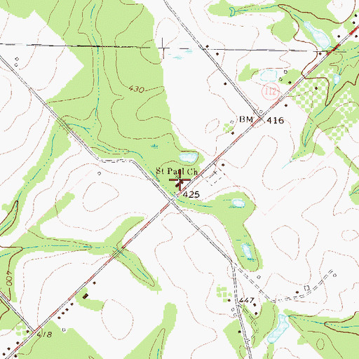 Topographic Map of Saint Paul School (historical), GA