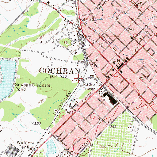 Topographic Map of Turner Chapel (historical), GA