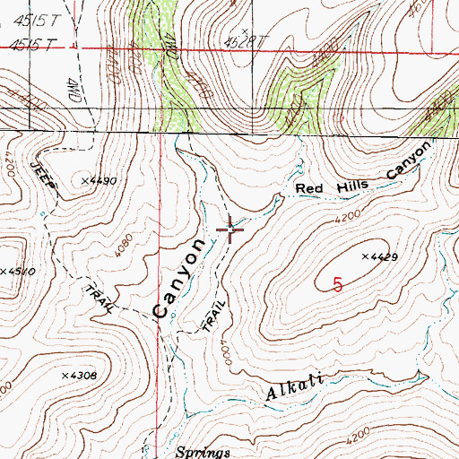 Topographic Map of Red Hills Canyon, AZ