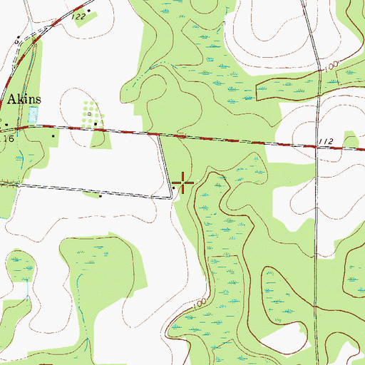 Topographic Map of Hendrix School (historical), GA
