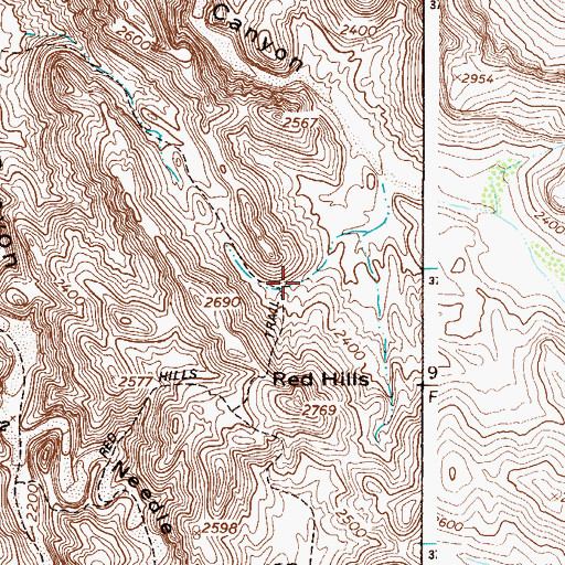 Topographic Map of Red Hills Trail, AZ