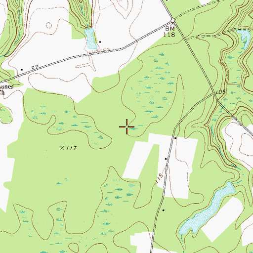 Topographic Map of Lanes School (historical), GA