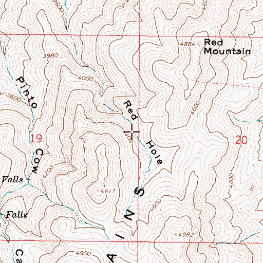 Topographic Map of Red Hole, AZ
