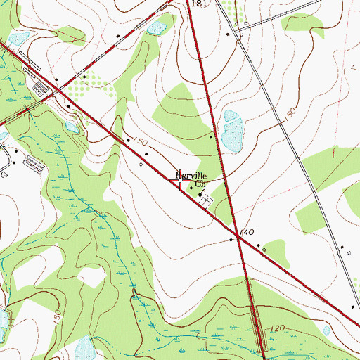 Topographic Map of Slabville School (historical), GA