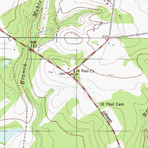 Topographic Map of Saint Paul School (historical), GA