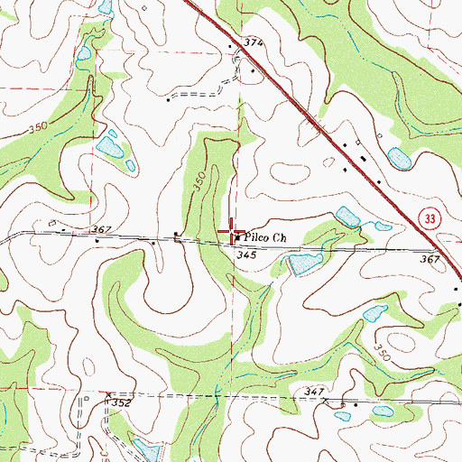 Topographic Map of Okapilco School (historical), GA